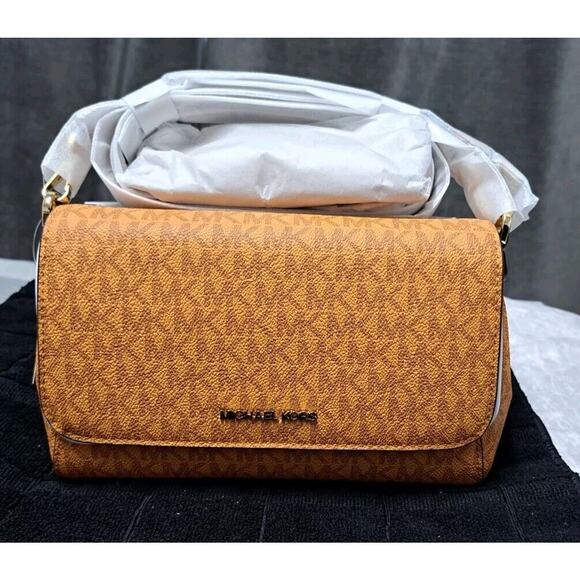 MICHAEL KORS Jet Set Medium MK Logo PVC Convertible Crossbody Pouchette Bag - Picture 8 of 12
